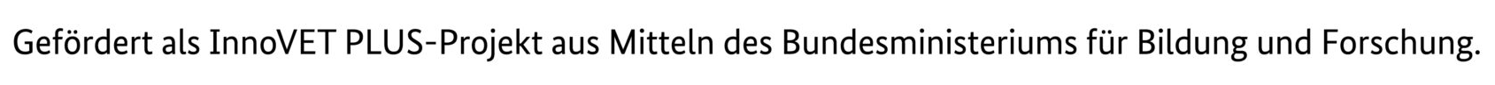 Gefördert als InnoVET PLUS-Projekt aus Mitteln des Bundesministeriums für Bildung und Forschung